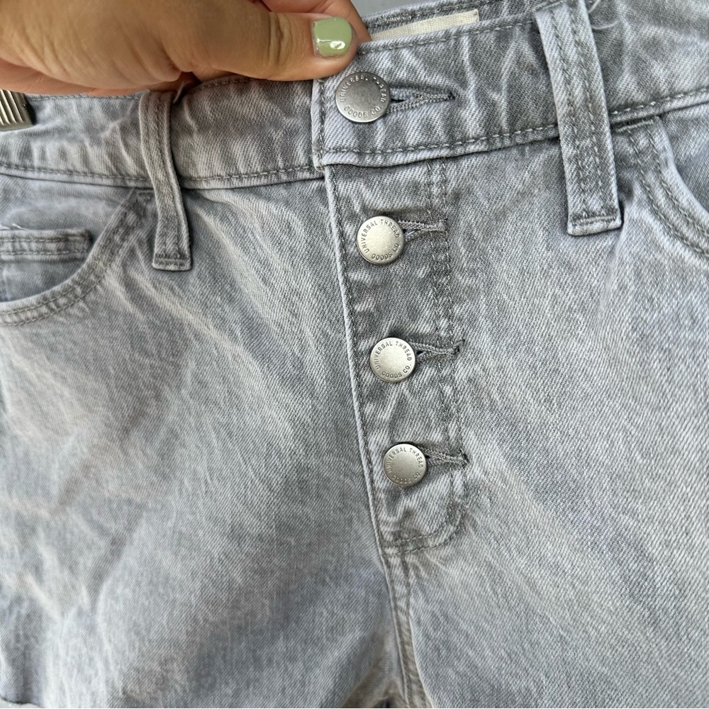 Universal Thread Vintage Midi Grey Button Fly Jea… - image 3